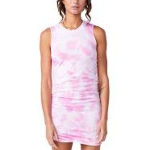 Monrow Hot Pink tie dye dress